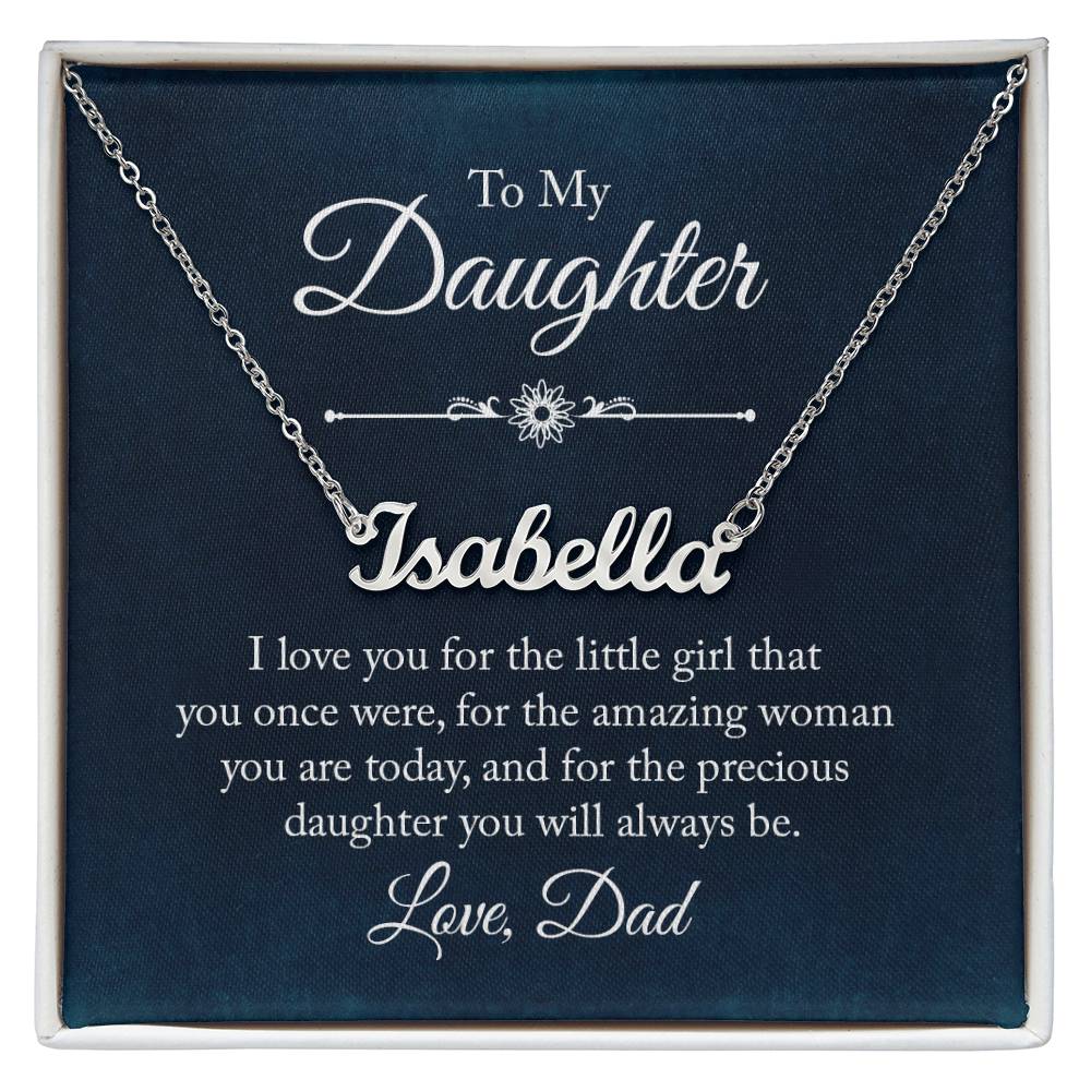 To My Daughter Name Necklace