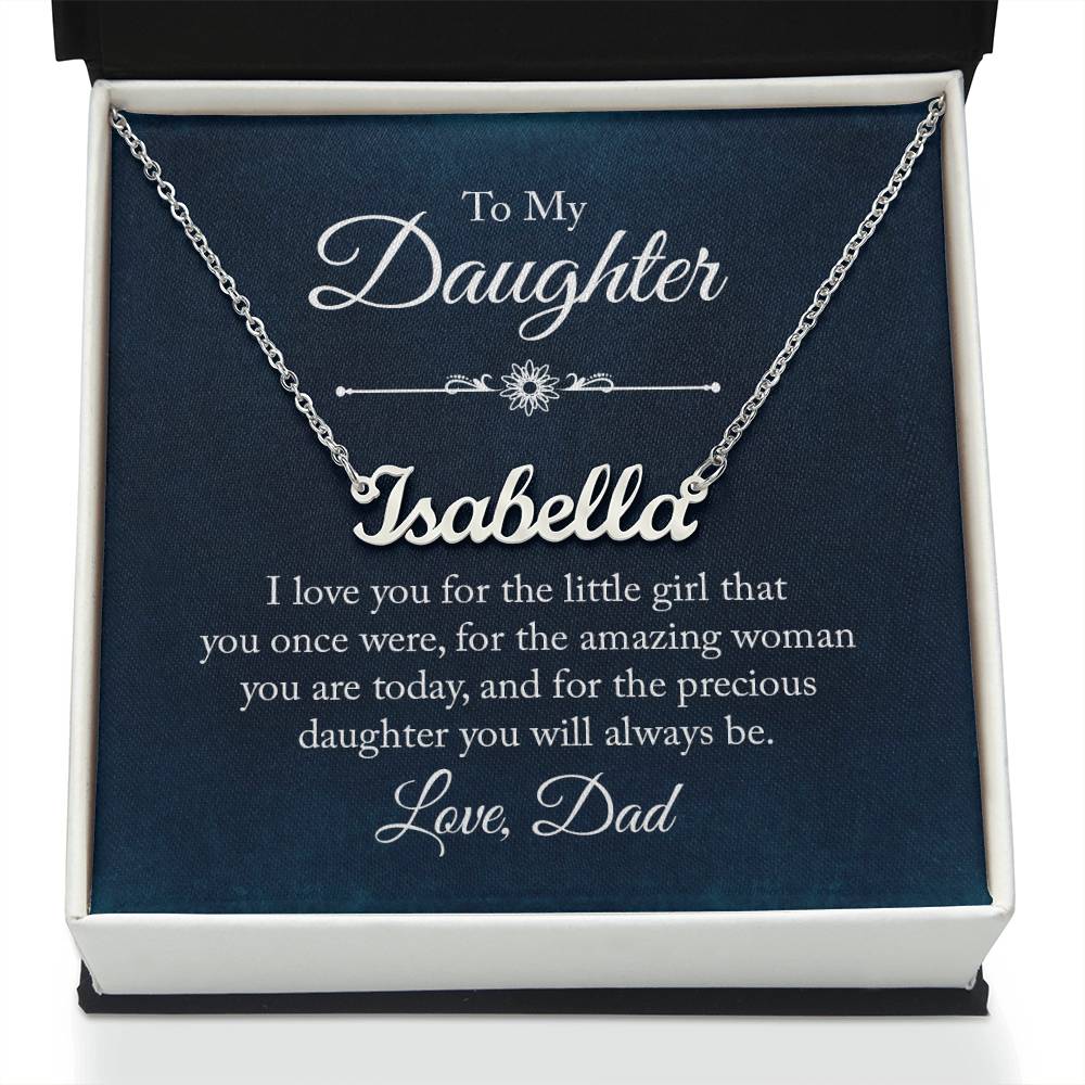 To My Daughter Name Necklace