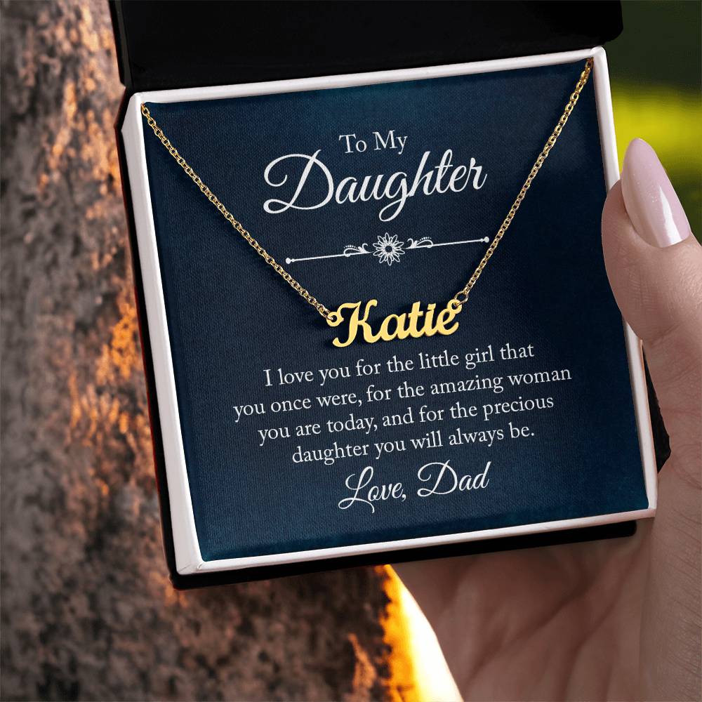 To My Daughter Name Necklace