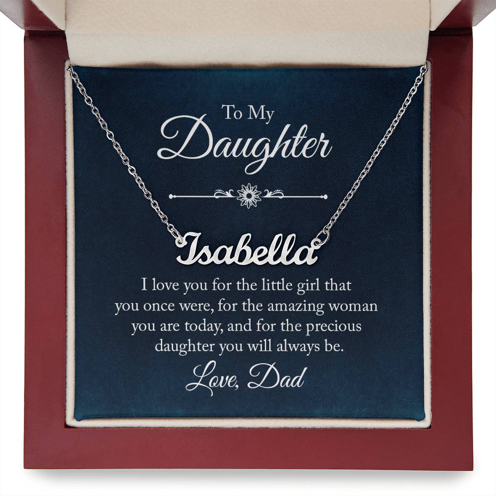 To My Daughter Name Necklace