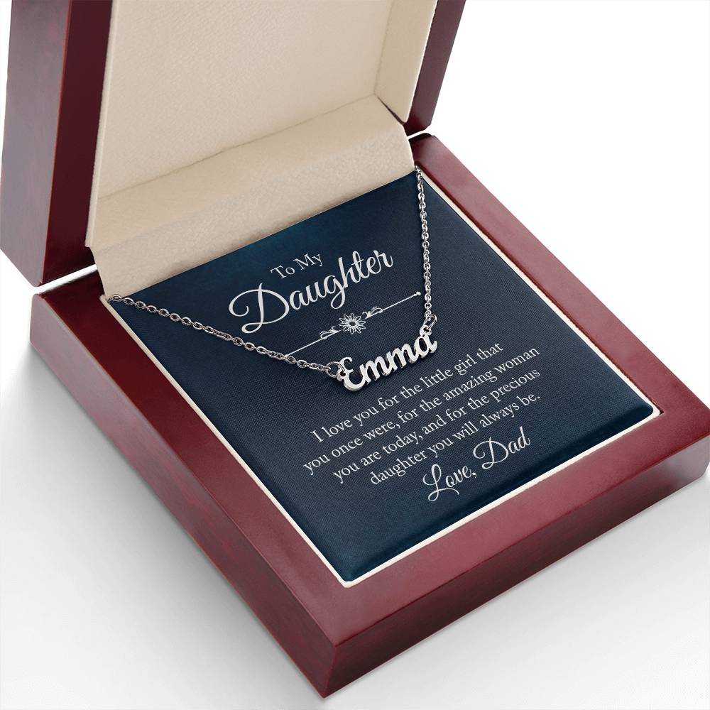 To My Daughter Name Necklace