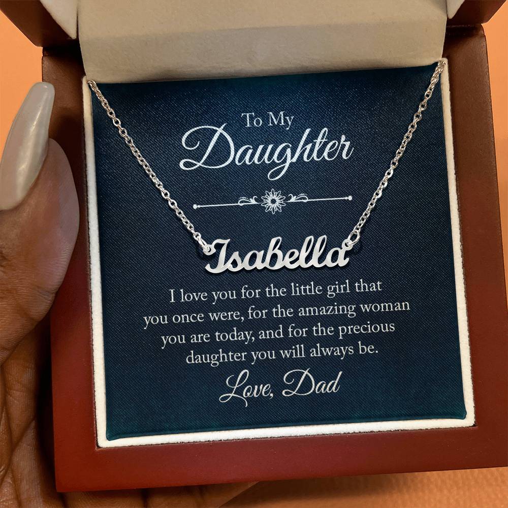 To My Daughter Name Necklace