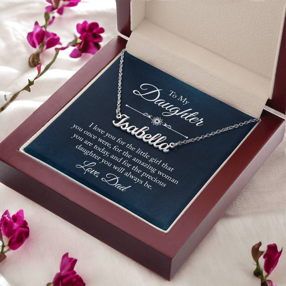 To My Daughter Name Necklace